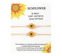 Pjeghbvop 2pcs Promessa Distanza Per Braccialetti Dell'amicizia Fatti A Mano Corda Corda Per Le Donne Ragazza Migliore Amica Coppie Girasole Braccialetti Del Braccialetto Per Le