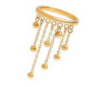 Pjeghbvop Anelli con nappe, perle d'acqua dolce, dettagli floreali, gioielli in acciaio inox per il tempo libero o occasioni formali, anelli in perle d'acqua dolce, come descritto