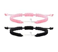 Pjeghbvop Bracciale intrecciato di alta qualità realizzato da Kirsite con croci e dimensioni regolabili, leggero per uno stile e un comfort senza sforzo, Taglia unica, come descritto