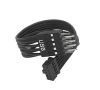 Pjeghbvop Cavo di prolunga USB da 9 pin maschio a 10 pin femmina per desktop, connettore interno, lunghezza 12 cm, migliora la gestione dei cavi e l'organizzazione della prolunga USB