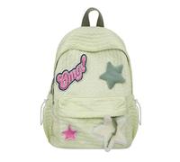 Pjeghbvop Pratica borsa per la scuola media, per studenti, per adolescenti, zaino in nylon per laptop, adatto per la scuola e i viaggi, verde, Einheitsgröße, Mass Beauty