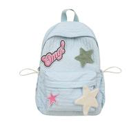 Pjeghbvop Pratica borsa per la scuola media, per studenti, per adolescenti, zaino in nylon per laptop, adatto per la scuola e i viaggi, Blu, Einheitsgröße, Mass Beauty