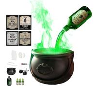 Pjjrdh Hexenkessel, Halloween Decoration Set,Cauldron-in Skeleton Forma Come Decorazione di Halloween,Fog Maker con Istruzioni, Decorazione Horror per Casa Stregata, Ristorante, Davanzali-A