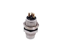 PJJYSVZP Connettore sensore M8 Impermeabile Maschio e Femmina Angolo retto Vite filettata accoppiamento 3 Pin 4p Montaggio a Pannello Flangia Presa(Green)