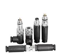 PJJYSVZP Connettore sensore M8 Impermeabile Maschio e Femmina Angolo retto Vite filettata accoppiamento 3 Pin 4p Montaggio a Pannello Flangia Presa(Blue)
