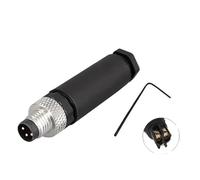 PJJYSVZP Connettore sensore M8 Impermeabile Maschio e Femmina Angolo retto Vite filettata accoppiamento 3 Pin 4p Montaggio a Pannello Flangia Presa(Army Green)