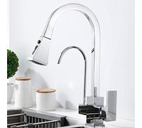 PJKTBEYI Rubinetti da Cucina a 3 Vie con doccetta Estraibile, Rubinetto Rubinetto for Filtro Acqua Girevole in Ottone in 1 for lavello Cucina-Nero