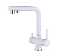 PJKTBEYI Rubinetto da Cucina a 3 Vie con doccetta Estraibile, Rubinetto Miscelatore Girevole 2 modalità Rubinetti Estraibili Multifunzione-Grigio(Blanc)