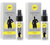pjur superhero Strong Spray - Spray ritardante altamente concentrato per uomo - estratto di zenzero per più durata (20ml) (Confezione da 2)