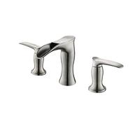 PJVPEJOD Rubinetto for lavabo da Bagno diffuso, Rubinetto for Caldo e Freddo a 2 Maniglie Rubinetti for a 3 Fori for con Tubi di Alimentazione dell'Acqua,Spazzolato(Brushed)