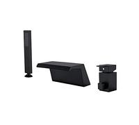 PJVPEJOD Rubinetto for Vasca da Bagno a Cascata allargato con Acqua Calda e Fredda diffuso 3 Fori for Nero for Montato sul Ponte Rubinetti for, Rubinetto for Doccia a Mano