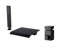 PJVPEJOD Rubinetto for Vasca Nero con Doccia a Mano, Rubinetto for a Cascata for Montaggio su Piattaforma Set di rubinetti a Maniglia Singola