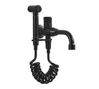PJVPEJOD Set di rubinetti for spruzzatore for Bidet con Montaggio a Parete con Acqua Fredda Set di spruzzatori for Bidet for Bidet con Manico Singolo in Ottone Nero for l'igiene Personale