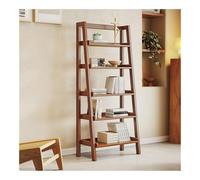 PK6ZKRkAV Librerie Scaffale for Libri in Legno massello a Scala a 5 Livelli, scaffale for Aperto Indipendente da 64", espositivo for Piccoli spazi, Camera Letto, Soggiorno, Ufficio Domestico(Bruin)
