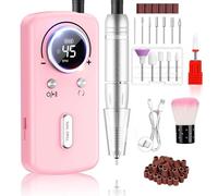 PKBD 45000 RPM PROFESSIMENTE PROFESSIMENTE PROFESSITURA PORTATILE PER PROFIDABILE PER IL UNI GEL, File per unghie elettriche ricaricabili impostate con 11 bit e display LCD, rosa