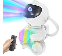 PKBD Astronauta Proiettore Stelle Soffitto Galaxy Projector LED Lampada Notturna per Bambini con 8 Effetti Nebulose, Cassa Bluetooth, 7 Modalità Luci LED sul Petto, Ideale per Regali - Luna