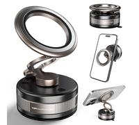 PKBD Supporto Telefonico Magnetico Vuoto per Auto,360 ° Regolabile e Supporto Telefonico Magnetico Estensibile per iPhone 17/16/15/14 e Samsung,Superficie Liscia, Parabrezza, Nero
