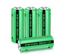 PKCELL Batteria ricaricabile NIMH 2/3AAA (non AAA), 1,2 V, 400 mAh, per lampade solari, 4 pezzi (nota: 2/3 AAA, più corta delle batterie AAA)