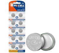PKCELL LR1130 AG10 - Pile alcaline a bottone, ideali per libri musicali e audio, orologi, giocattoli, ampiamente utilizzate, 10 pezzi