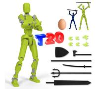 PKKP T13 Action Figure, 20 cm T13 action figure completate dal montaggio, action figure con più giunti, stampa 3D multi jointed Movable, Lucky 13 robot action figure per desktop (verde)