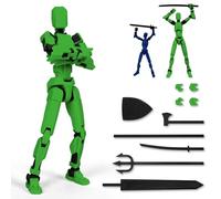 PKKP T13 Action Figure, 20 cm T13, action figure con più giunti, stampa 3D multi jointed Movable, action figure robot, action figures decorazione desktop (verde-nero)