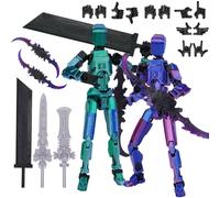 PKKP T13 Action Figure, T13 Action Figures già montato, stampa 3D di personaggi mobili con più giunti, action figure robot, regali decorazioni per desktop (2 pcs-d)