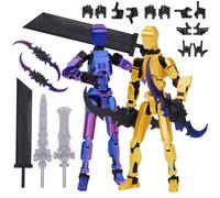 PKKP T13 Action Figure, T13 Action Figures già montato, stampa 3D di personaggi mobili con più giunti, action figure robot, regali decorazioni per desktop (2 pezzi)