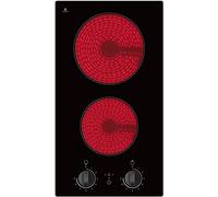 PKM EB-GK2KG Glaskeramik-Doppelkochplatte, Knebel, 9 Heizstufen, schwarz