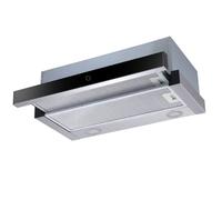 pkm FS1-60BSPY Einbau Dustabzugshaube, ausziehbar, Umluftbetrieb, Abluftbetrieb, 358 m³/h, Silber