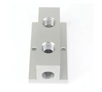 PKNVKZIDK 1/4" BSP Female 2 Way Solid Aluminum T-Shape Air Manifold Block Splitter