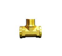 PKNVKZIDK 1/8" 1/4" 3/8" 1/2" 3/4" 1" Male Female Thread Brass Elbow End cap Nipple Tee Pipe Fitting Coupler Connector (Tee -(F-M-F),1/2")