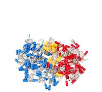 PKNVKZIDK 100 Pezzi/Set Multicolore Piggy Back Spade Terminal Completamente Isolato Butt Splice Wire Cable Crimp Terminators Connector