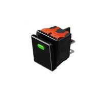 PKNVKZIDK 16A High Current Rocker Switch 4pin Aluminum Panel Waterproof IP65 with LED 9-24V Drawing Process, Aluminum Oxidation of Key(Green(Black Panel),220V)