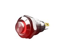 PKNVKZIDK 1PC 10mm Metal Push Button Switch with Red LED Indicator Self-Locking Latching 4 Pins High Head 220V