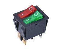 PKNVKZIDK 1pc KCD4 Boat Rocker Switch 6Pin 2-Way 2-Position 15A 250V 31 * 25.5mm Red-Green