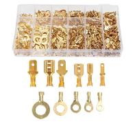 PKNVKZIDK 750 Pezzi M3-M10 terminali ad Anello Occhielli terminali a crimpare 2,8/4,8/6,3 mm connettori a crimpare a Forcella Kit assortimento Fai da Te Non Isolato