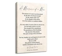 PKNVKZIDK A Man’s Measure Poem on Canvas, Motivational Wall Decor for Him, Ready to Hang Framed Poster for Home Office and Library Framed,16x24inch(40x60cm)