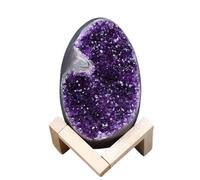 PKNVKZIDK Amethyst Cluster Crystals Raw Geode, Crystal Rock Quartz for,Home Decor, Purple Decoration,with Stand,300~390g