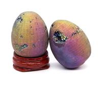 PKNVKZIDK Beautiful Color electroplated Agate Crystal Ball Egg Witchcraft Home Decoration (Color : Plating, Size 1pcs)