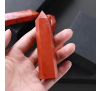 PKNVKZIDK Beautiful red Crystal Quartz Aura Jasper Point Column Wand (Color : 6-7cm)