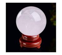 PKNVKZIDK Crystal Ball Cracked Milky White Office Auspicious Feng Shui Stone Carving Gift Ornaments Ball(10CM)