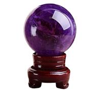 PKNVKZIDK Crystal Ball with Stand Base, Amethyst Gemstone Sphere,Polished Feng Shui Protection Stone for Home Decor,40mm