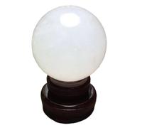 PKNVKZIDK Crystal Divnation Sphere with Stand, Feng Shui White Ball Ornaments, Display Decorations for,Lucky,10cm