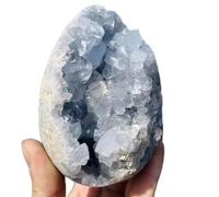 PKNVKZIDK Crystals Stones Egg Shaped Blue Celestite Crystal Cluster Geode Rock Home Decor (Size : 60-80mm)