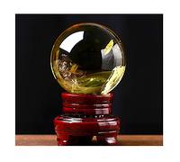PKNVKZIDK Feng Shui Ornaments Crystal Ball/Photography Ball Cracked Yellow Office Auspicious Stone Carving Gift for Photography Decoration (3cm)
