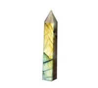 PKNVKZIDK Labradorite Crystal Wand Tower Stone Hexagonal Column for Home Decor Gift,8~9cm
