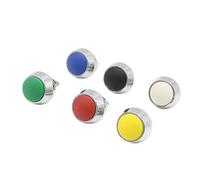 PKNVKZIDK Metal Button Switch 12mm Waterproof Small-Sized Round Miniature Reset Momentary Spherical Ball Circle Head Switching 1NO Screw(Blue)