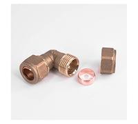 PKNVKZIDK Pipe Fittings 15mm-35mm Outer Diameter Brass Pipe Compression Joint Double-Ended Elbow Joint (Color : 35mm)