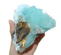 PKNVKZIDK Stone Blue Aragonite Crystal Cluster Sky Geode(Size:510-600g)