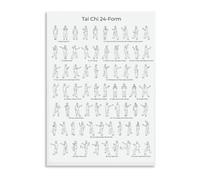 PKNVKZIDK Tai Chi 42 Form Movement Chart Step by Step Illustrated for Beginners Instructional Yang Chen Style Metal Sign 8 X 12